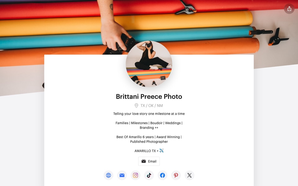 Brittani Preece Photography studio preview