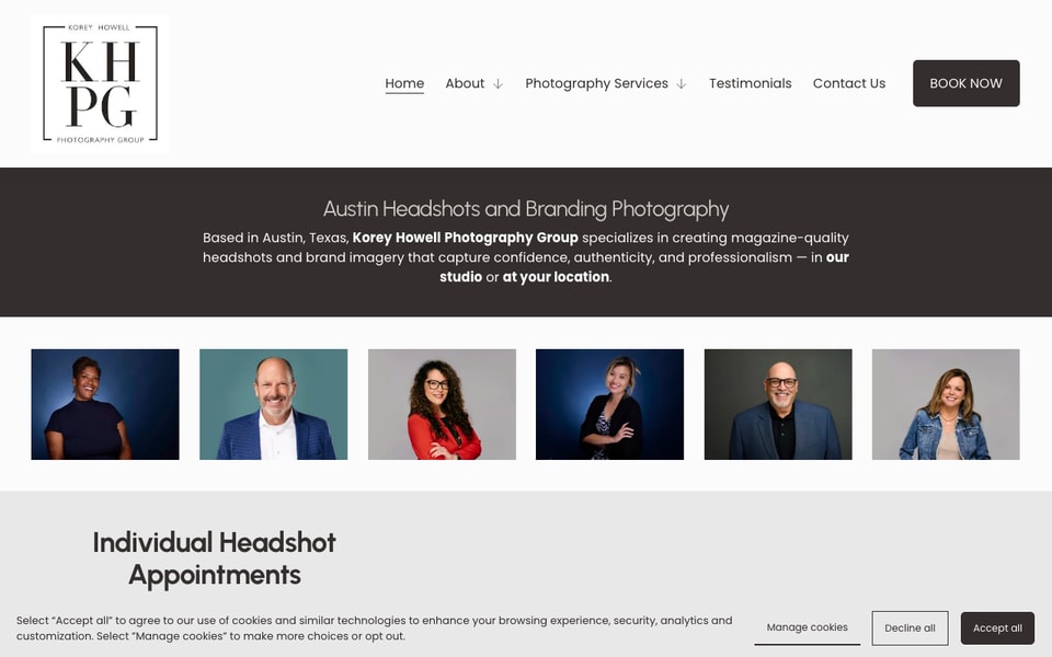 Korey Howell Photography Group studio preview
