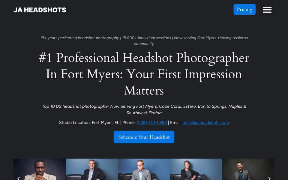 JA Headshots studio preview