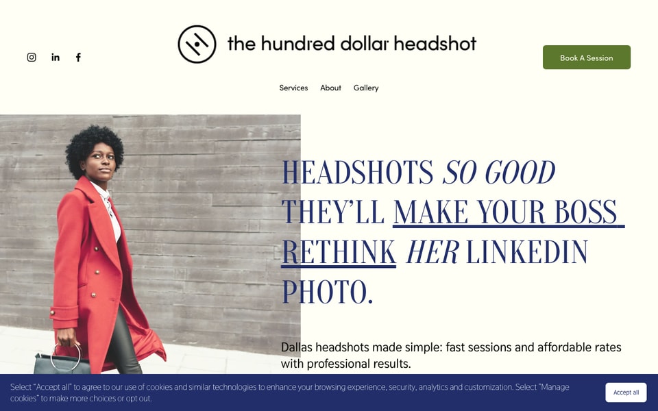 The Hundred Dollar Headshot studio preview