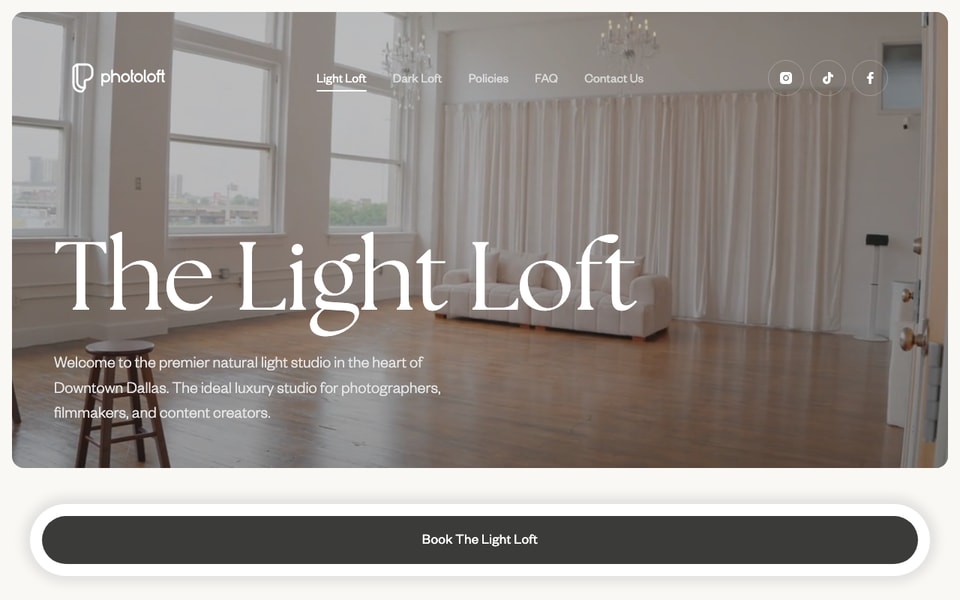 The Light Loft studio preview