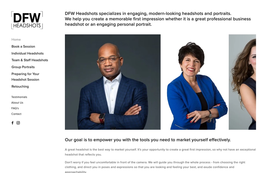 DFW Headshots studio preview