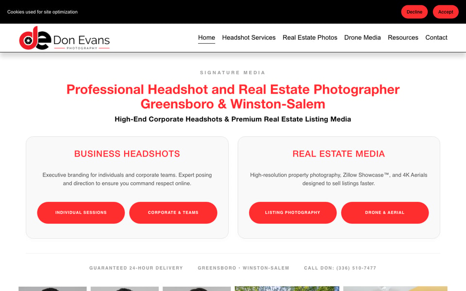Don Evans Photography studio preview