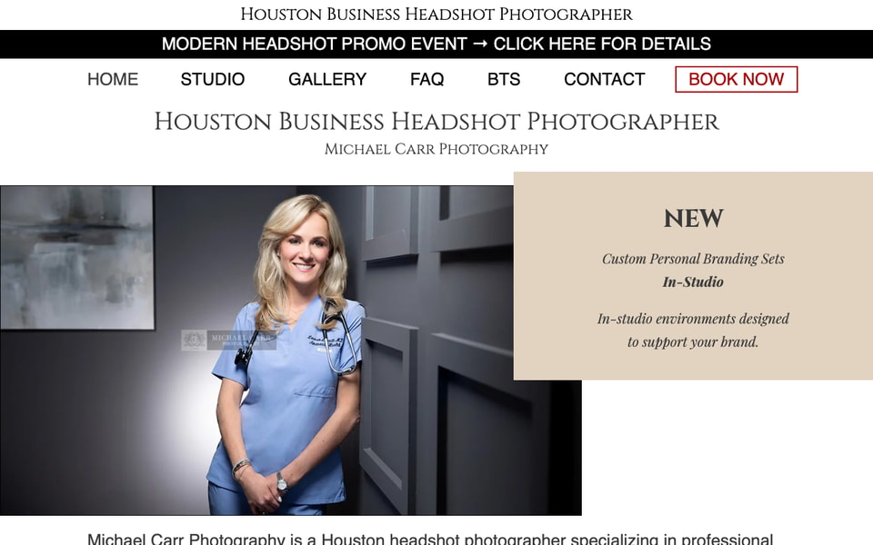 Houston Headshot photographer and business portraits by Michael Carr Photography studio preview