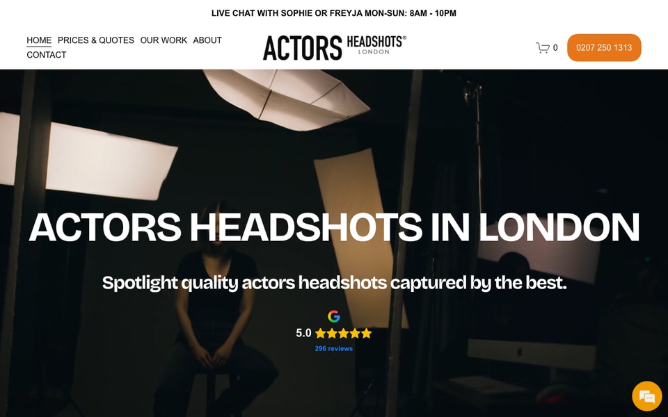 ACTORS HEADSHOTS LONDON studio preview