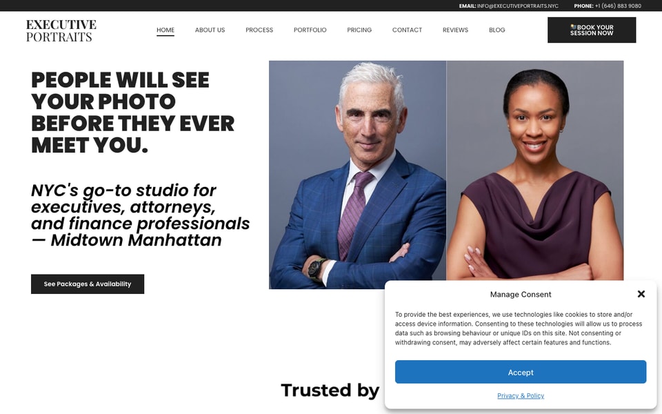 Executive Portraits NYC studio preview