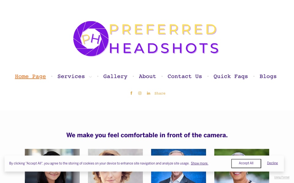 Preferred Headshots studio preview