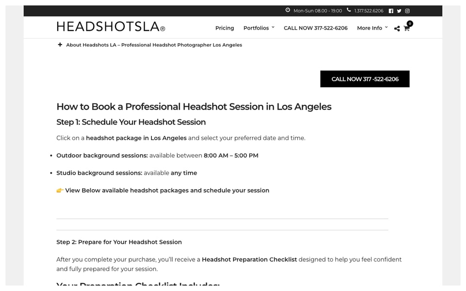 Headshots LA studio preview