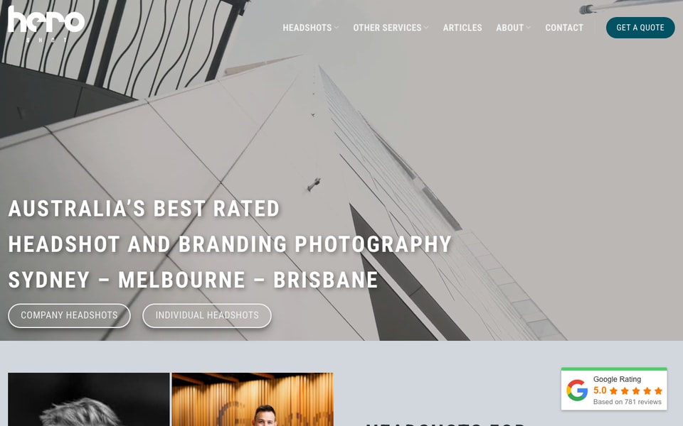 HERO SHOT Headshot Photography studio preview
