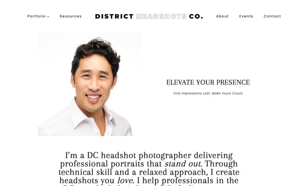 District Headshots Co. studio preview