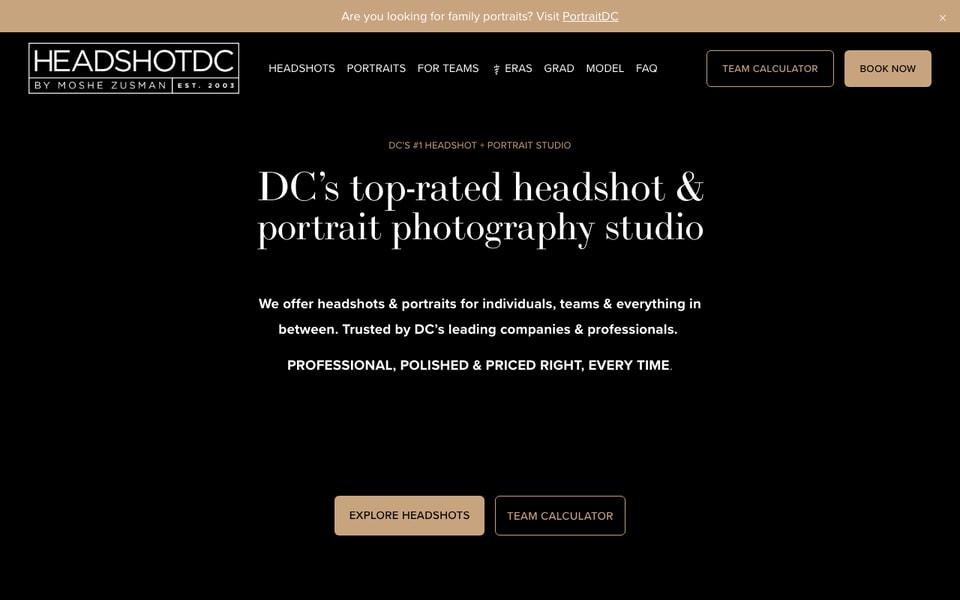 HeadshotDC studio preview